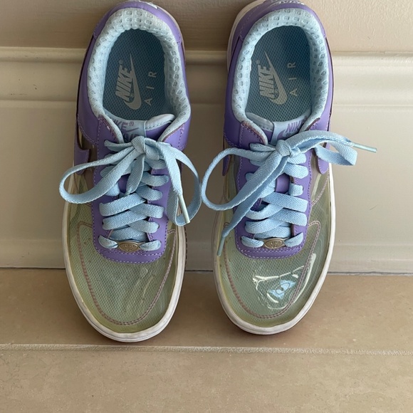 Nike Air Force 1 Low AF-1 '82 Vintage RARE  Purple and Light Blue Shoe Size 6 - Picture 6 of 14
